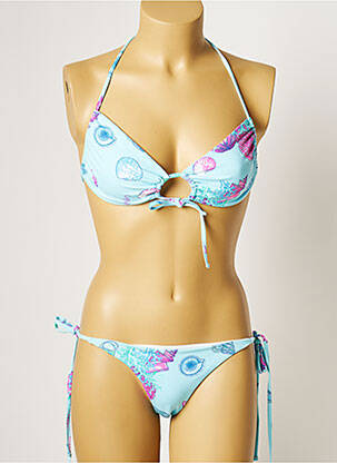 Maillot de bain 2 pièces stretch bleu MANUEL CANOVAS femme