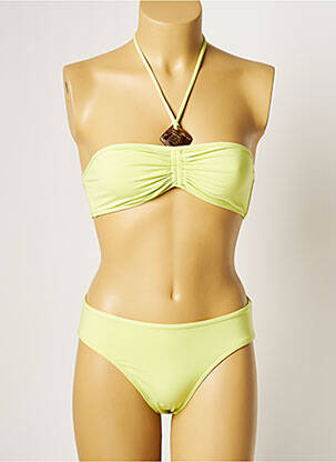 Maillot de bain 2 pièces stretch haut bandeau vert MANUEL CANOVAS femme