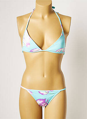 Maillot de bain 2 pièces stretch haut soutien-gorge moulé bleu MANUEL CANOVAS femme