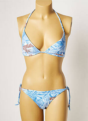 Maillot de bain 2 pièces stretch haut soutien-gorge moulé bleu MANUEL CANOVAS femme
