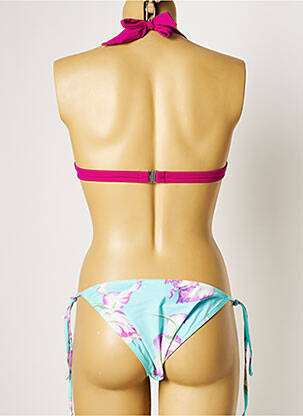Maillot de bain 2 pièces fermeture clip haut soutien-gorge moulé bleu MANUEL CANOVAS femme