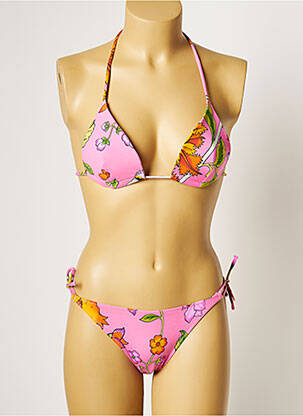 Maillot de bain 2 pièces stretch haut soutien-gorge moulé rose MANUEL CANOVAS femme