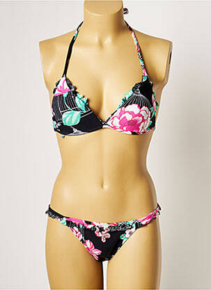 Maillot de bain 2 pièces stretch haut soutien-gorge moulé noir MANUEL CANOVAS femme
