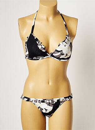 Maillot de bain 2 pièces stretch haut soutien-gorge moulé noir MANUEL CANOVAS femme
