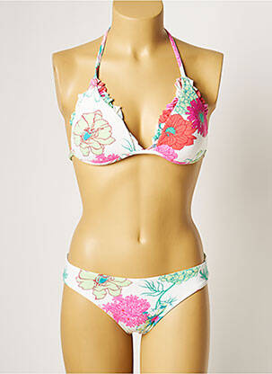 Maillot de bain 2 pièces stretch haut soutien-gorge moulé blanc MANUEL CANOVAS femme