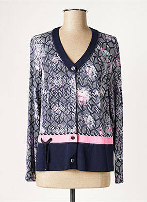 Gilet manches longues stretch bleu PAUPORTÉ femme