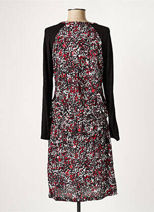 Robe mi-longue imprimé fantaisie manches longues noir TERRE DE FÉES femme