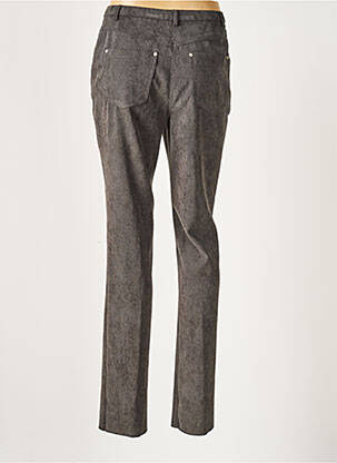 Pantalon droit fermeture zippée sous rabat boutonné gris PAUPORTÉ femme