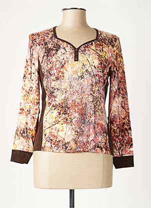 Pull coupe cintrée manches longues marron PAUPORTÉ femme
