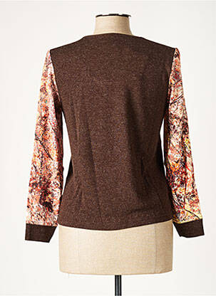Pull coupe cintrée manches longues marron PAUPORTÉ femme