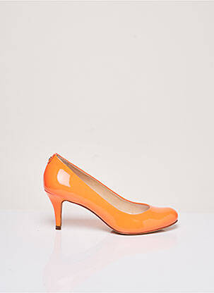 Escarpins matière lisse talon de 7 à 9cm orange COSMOPARIS femme