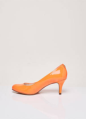 Escarpins matière lisse talon de 7 à 9cm orange COSMOPARIS femme