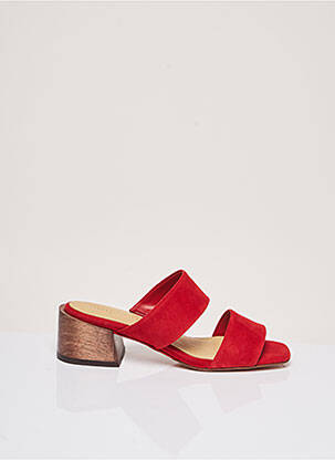 Mules/sabots nubuck talon de 4 à 6cm rouge MARI GIUDICELLI femme