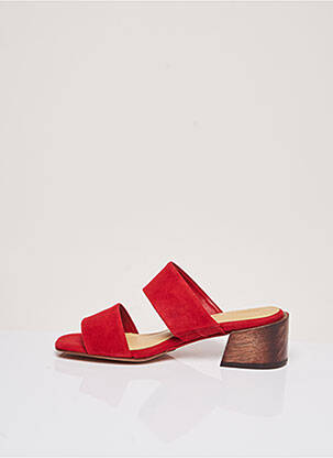 Mules/sabots nubuck talon de 4 à 6cm rouge MARI GIUDICELLI femme