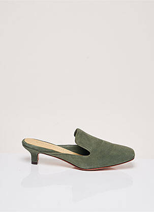 Mules/sabots nubuck talon de 4 à 6cm vert MARI GIUDICELLI femme