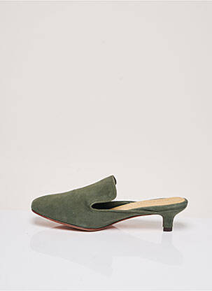 Mules/sabots nubuck talon de 4 à 6cm vert MARI GIUDICELLI femme