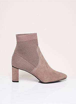 Bottines/boots bout pointu talon de 7 à 9cm gris WHAT FOR femme