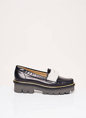Mocassins tissage satiné talon de 4 à 6cm noir MAURICE MANUFACTURE femme