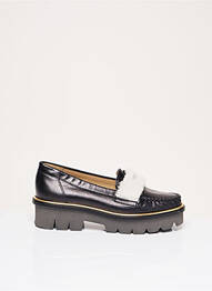 Mocassins tissage satiné talon de 4 à 6cm noir MAURICE MANUFACTURE femme