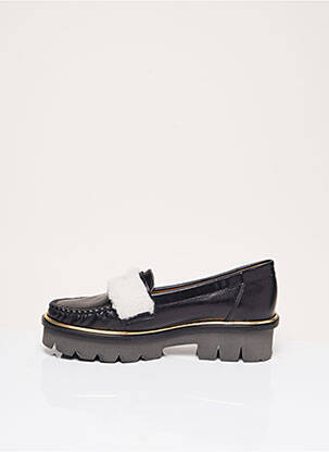 Mocassins tissage satiné talon de 4 à 6cm noir MAURICE MANUFACTURE femme