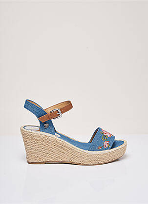 Espadrilles tissage toile talon de 7 à 9cm bleu TOM TAILOR femme