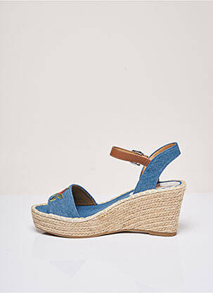 Espadrilles tissage toile talon de 7 à 9cm bleu TOM TAILOR femme