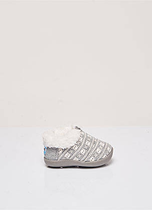 Chaussons/pantoufles bout rond plateforme gris TOMS enfant