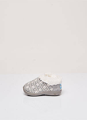 Chaussons/pantoufles bout rond plateforme gris TOMS enfant