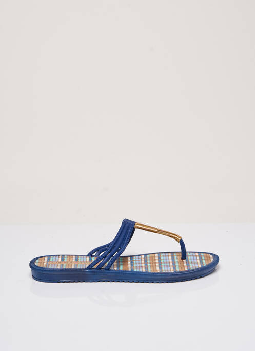 Tongs bout ouvert talon plat jusqu'à 3cm bleu GRENDHA femme
