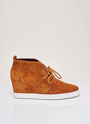 Baskets talon compensé talon de 7 à 9cm marron HOGL femme