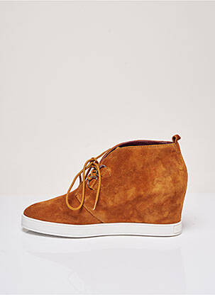 Baskets talon compensé talon de 7 à 9cm marron HOGL femme