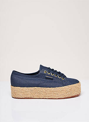 Espadrilles tissage toile talon de 4 à 6cm bleu SUPERGA femme