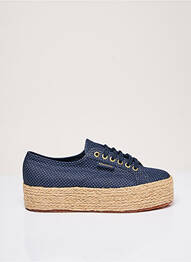 Espadrilles tissage toile talon de 4 à 6cm bleu SUPERGA femme
