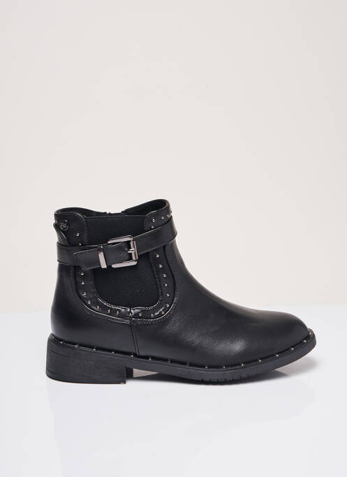 Bottines/boots matière lisse talon plat jusqu'à 3cm noir XTI femme