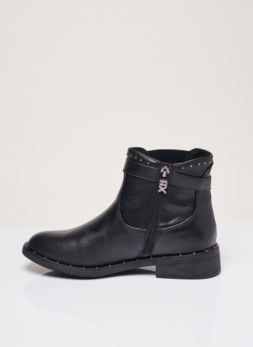 Bottines/boots matière lisse talon plat jusqu'à 3cm noir XTI femme