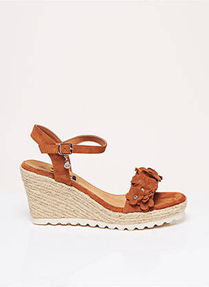 Espadrilles fermeture boucle(s) talon de 7 à 9cm marron XTI femme