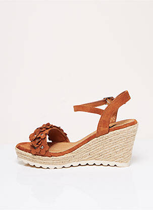 Espadrilles fermeture boucle(s) talon de 7 à 9cm marron XTI femme