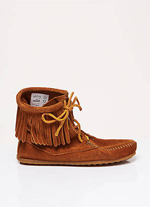Bottines/boots nubuck plateforme marron MINNETONKA fille