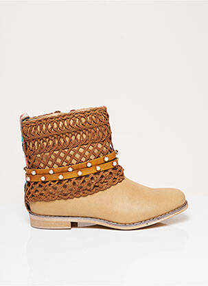 Bottines/boots matière lisse talon plat jusqu'à 3cm beige BULLBOXER femme