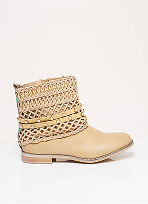 Bottines/boots matière lisse talon plat jusqu'à 3cm beige BULLBOXER femme