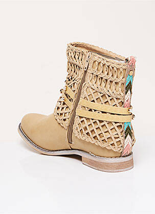 Bottines/boots matière lisse talon plat jusqu'à 3cm beige BULLBOXER femme