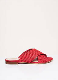 Mules/sabots matière lisse talon plat jusqu'à 3cm rouge CHARLOTTE WOIVRE femme