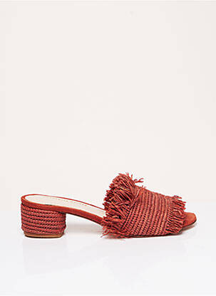 Mules/sabots matière lisse talon de 4 à 6cm rouge CHARLOTTE WOIVRE femme