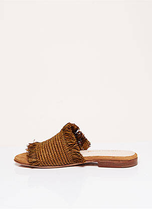 Mules/sabots matière lisse talon plat jusqu'à 3cm marron CHARLOTTE WOIVRE femme