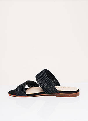 Mules/sabots tissage tressé talon plat jusqu'à 3cm noir CHARLOTTE WOIVRE femme