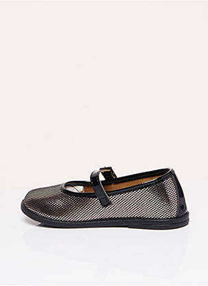 Ballerines tissage vernis talon bas gris OSITÖ BY CONGUITOS fille