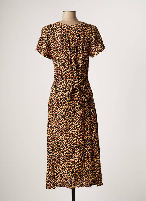 Robe mi-longue marron FIVE pour femme