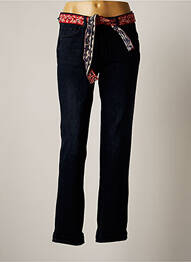 Jeans coupe droite broderie rivets taille normale bleu FIVE femme