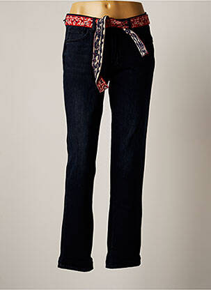 Jeans coupe droite broderie rivets taille normale bleu FIVE femme