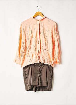 Combishort poches manches 3/4 orange IKKS femme